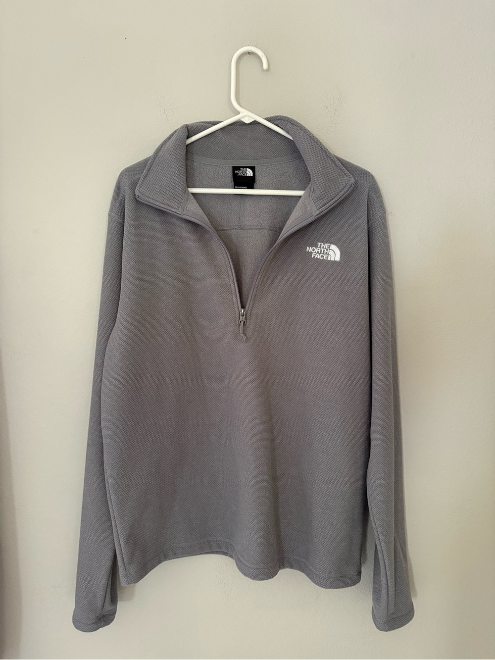 The North Face Textured Cap Rock 1/4 Zip Fleece Pullover Jacket Men’s Large Grey